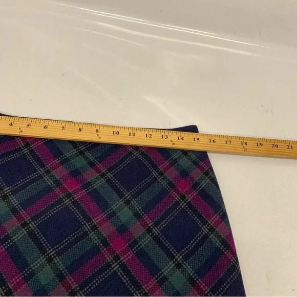 Talbots Plaid Skirt Size 4  Wool Purple Blue Lined Above Knee Preppy School Work - Picture 9 of 9